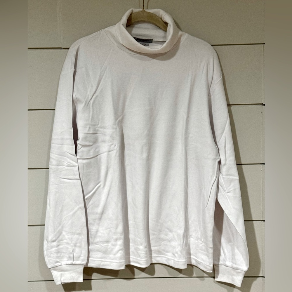 NEW Vintage PBJ Sport Long Sleeve White Turtleneck Size L